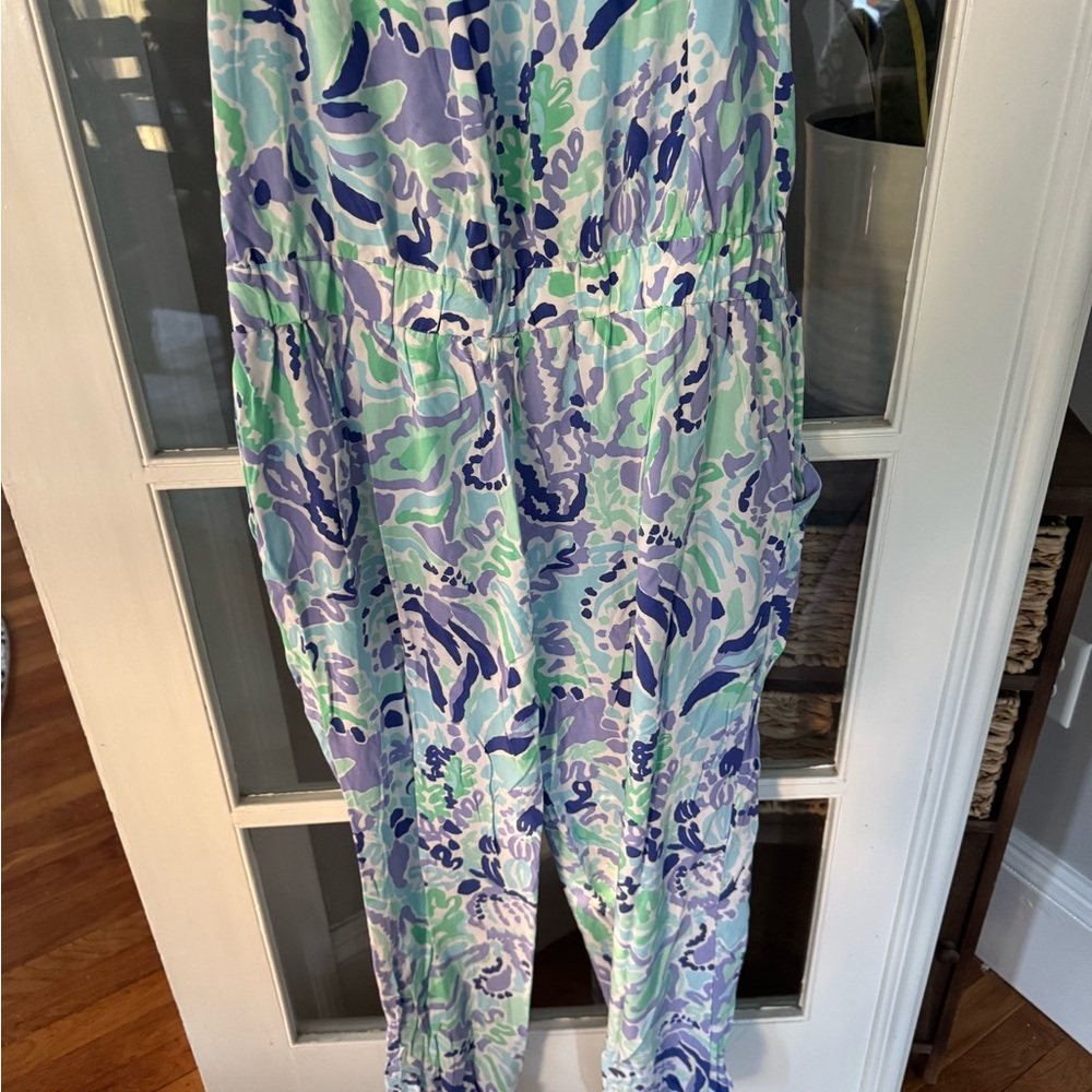 Lilly Pulitzer Blue and Purple Patterned Jumpsuit